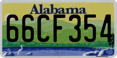 AL license plate 66CF354
