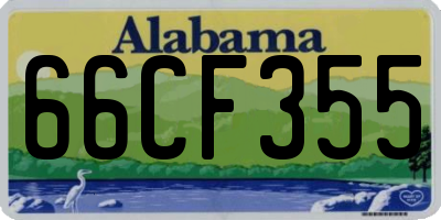 AL license plate 66CF355