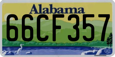 AL license plate 66CF357