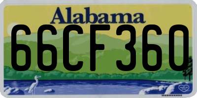 AL license plate 66CF360
