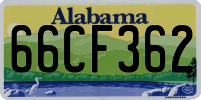 AL license plate 66CF362