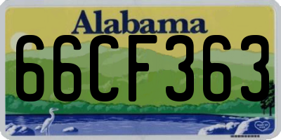AL license plate 66CF363