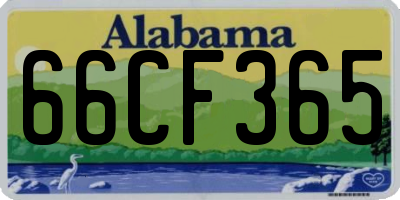 AL license plate 66CF365