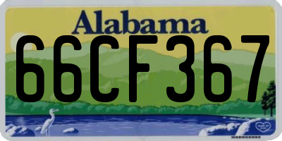 AL license plate 66CF367