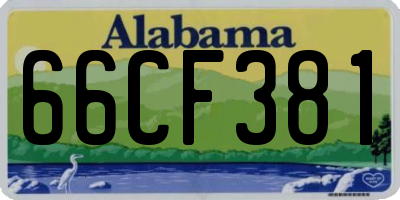 AL license plate 66CF381