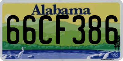AL license plate 66CF386