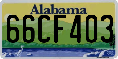 AL license plate 66CF403