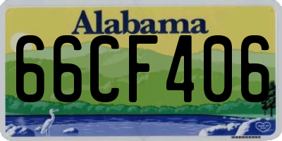 AL license plate 66CF406