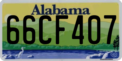 AL license plate 66CF407