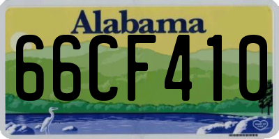 AL license plate 66CF410