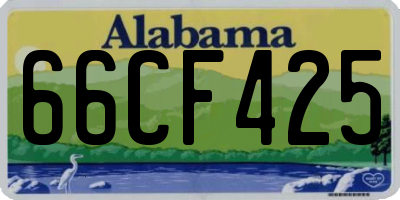 AL license plate 66CF425