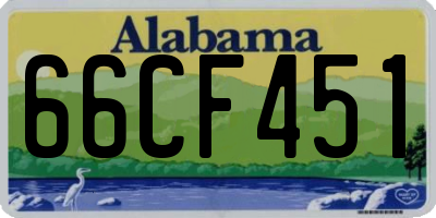 AL license plate 66CF451