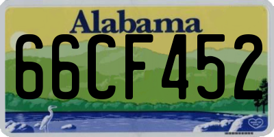 AL license plate 66CF452