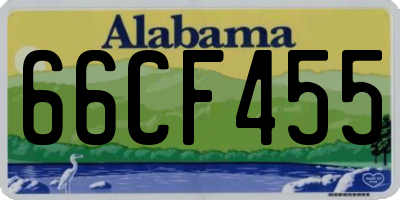 AL license plate 66CF455