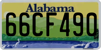 AL license plate 66CF490