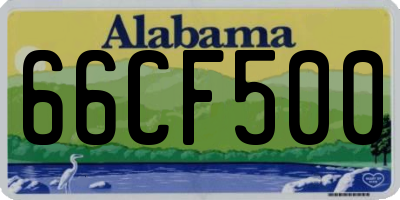 AL license plate 66CF500