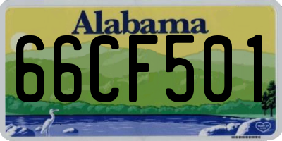 AL license plate 66CF501