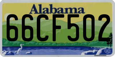 AL license plate 66CF502