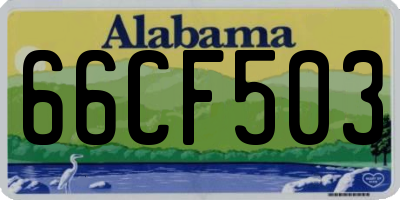 AL license plate 66CF503