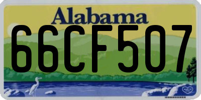 AL license plate 66CF507
