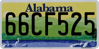 AL license plate 66CF525