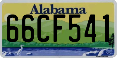 AL license plate 66CF541