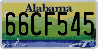 AL license plate 66CF545