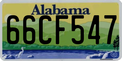 AL license plate 66CF547