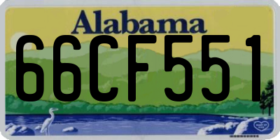 AL license plate 66CF551
