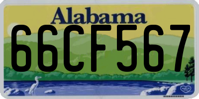 AL license plate 66CF567