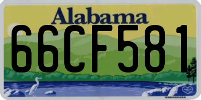 AL license plate 66CF581