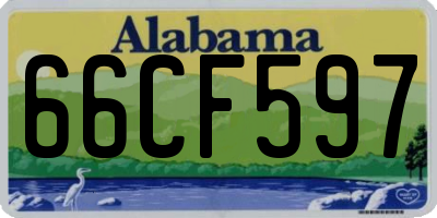 AL license plate 66CF597