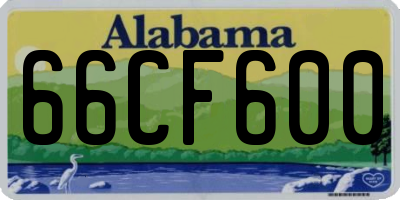 AL license plate 66CF600