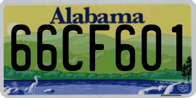 AL license plate 66CF601