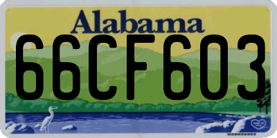 AL license plate 66CF603