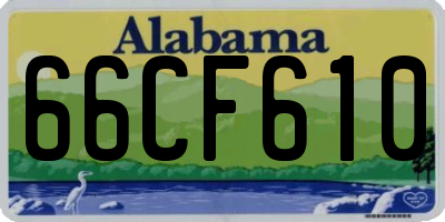 AL license plate 66CF610
