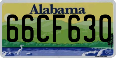 AL license plate 66CF630