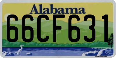 AL license plate 66CF631
