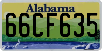 AL license plate 66CF635