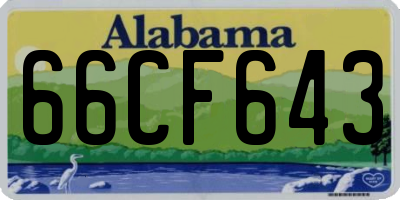 AL license plate 66CF643