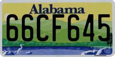 AL license plate 66CF645