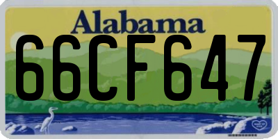 AL license plate 66CF647