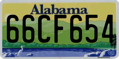 AL license plate 66CF654