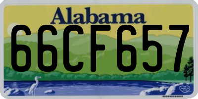 AL license plate 66CF657