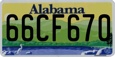 AL license plate 66CF670