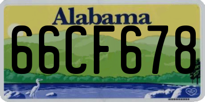 AL license plate 66CF678