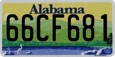 AL license plate 66CF681