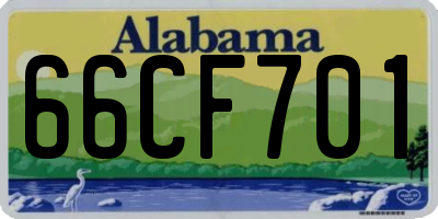 AL license plate 66CF701