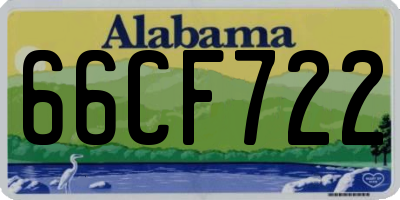 AL license plate 66CF722