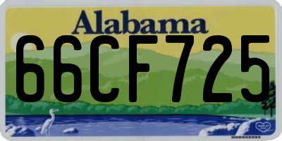 AL license plate 66CF725
